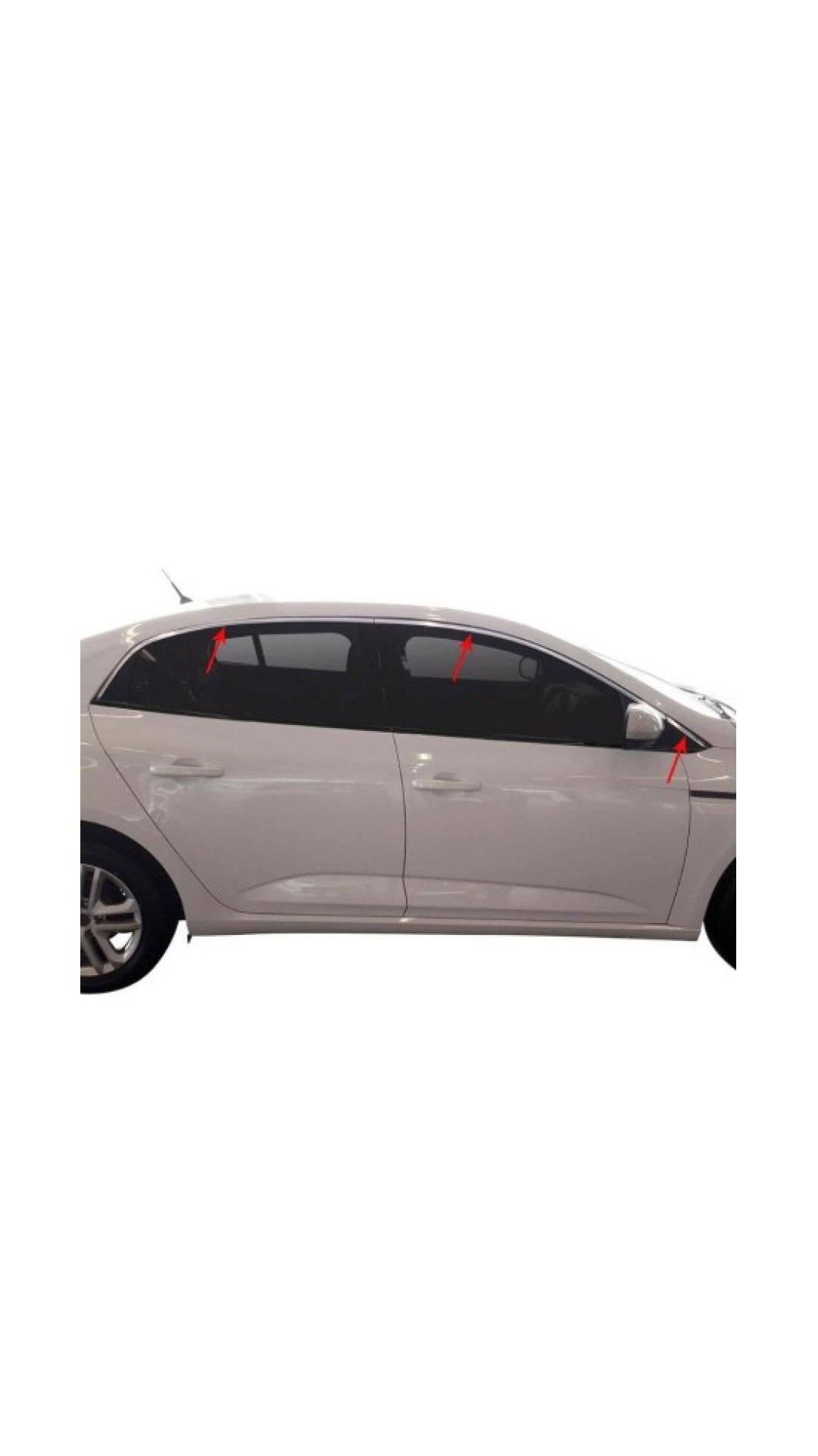 Renault Megane 4 Krom Cam Üst Çıtası 2016-2023 Model Aralığı Uyumlu Paslanmaz Çelik