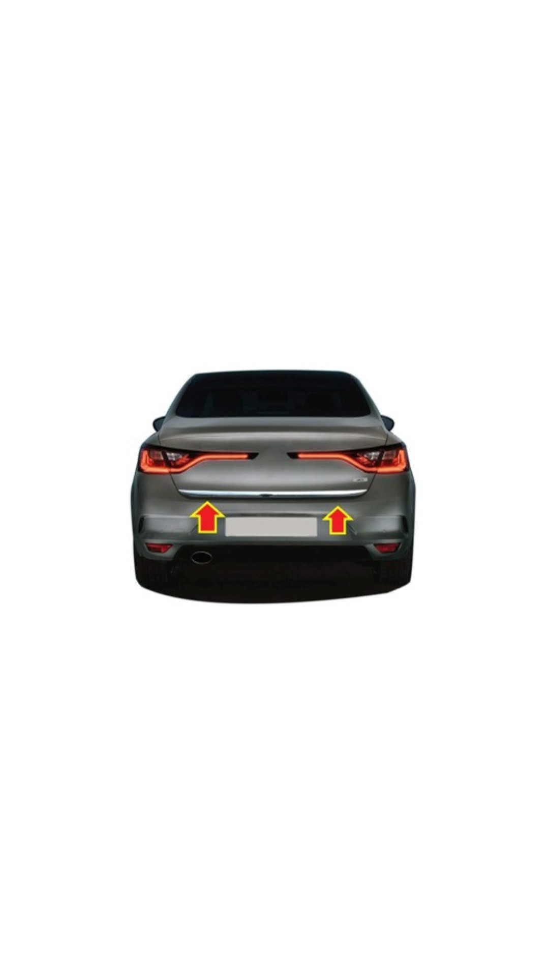 Renault Megane 4 Sedan Krom Bagaj Alt Çıtası 2016-2023 Model Aralığı Uyumlu Renault Megane 4 Sedan Krom Bagaj Alt Çıtası 2016-2023 Model Aralığı Uyumlu