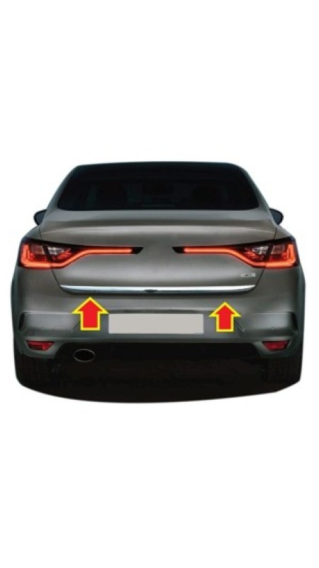 Renault Megane 4 Sedan Krom Bagaj Alt Çıtası 2016-2023 Model Aralığı Uyumlu