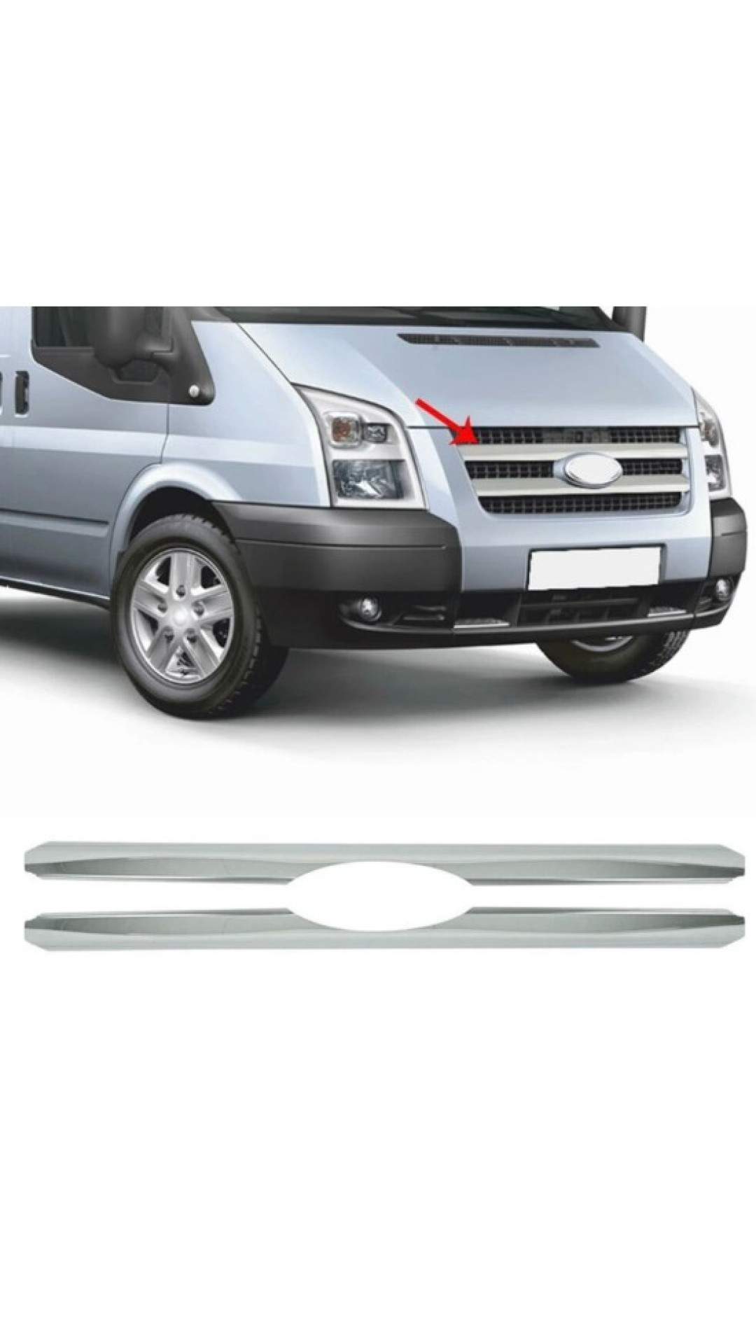 Ford Transit Krom Ön Panjur 2007-2013 Model Aralığı Uyumlu Parlak Paslanmaz Çelik