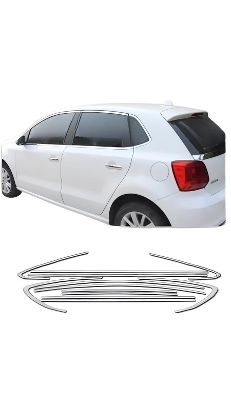 Volkswagen Polo 2009-2017 Uyumlu Krom Cam Çerçeve Tam Tur 