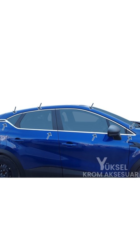Renault Captur Krom Cam Çerçevesi 16 Parça 2020 Üzeri Uyumlu