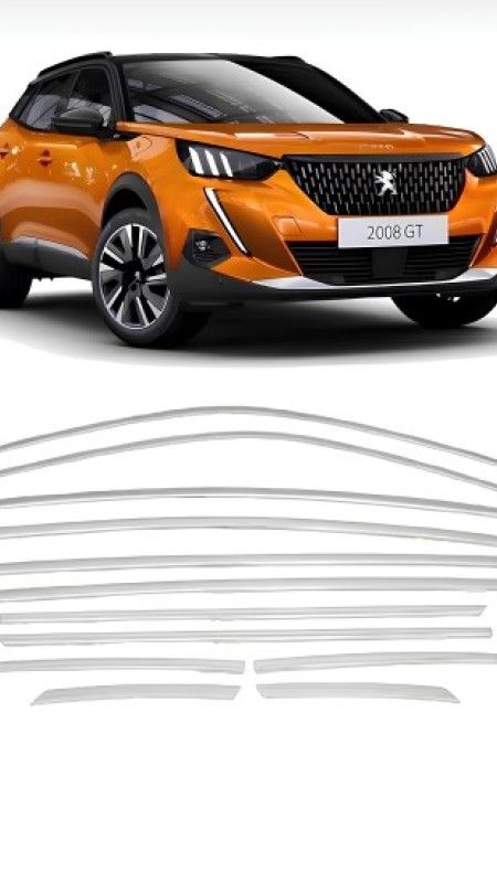 Peugeot 2008 Krom Cam Çerçeve Tam Tur 2020 Üzeri Uyumlu
