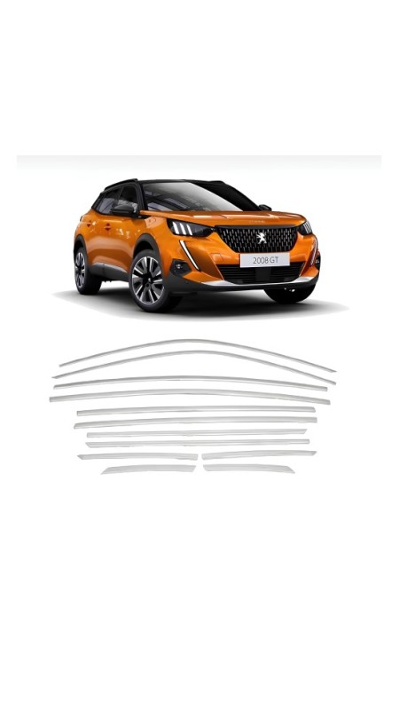 Peugeot 2008 Krom Cam Çerçeve Tam Tur 2020 Üzeri Uyumlu