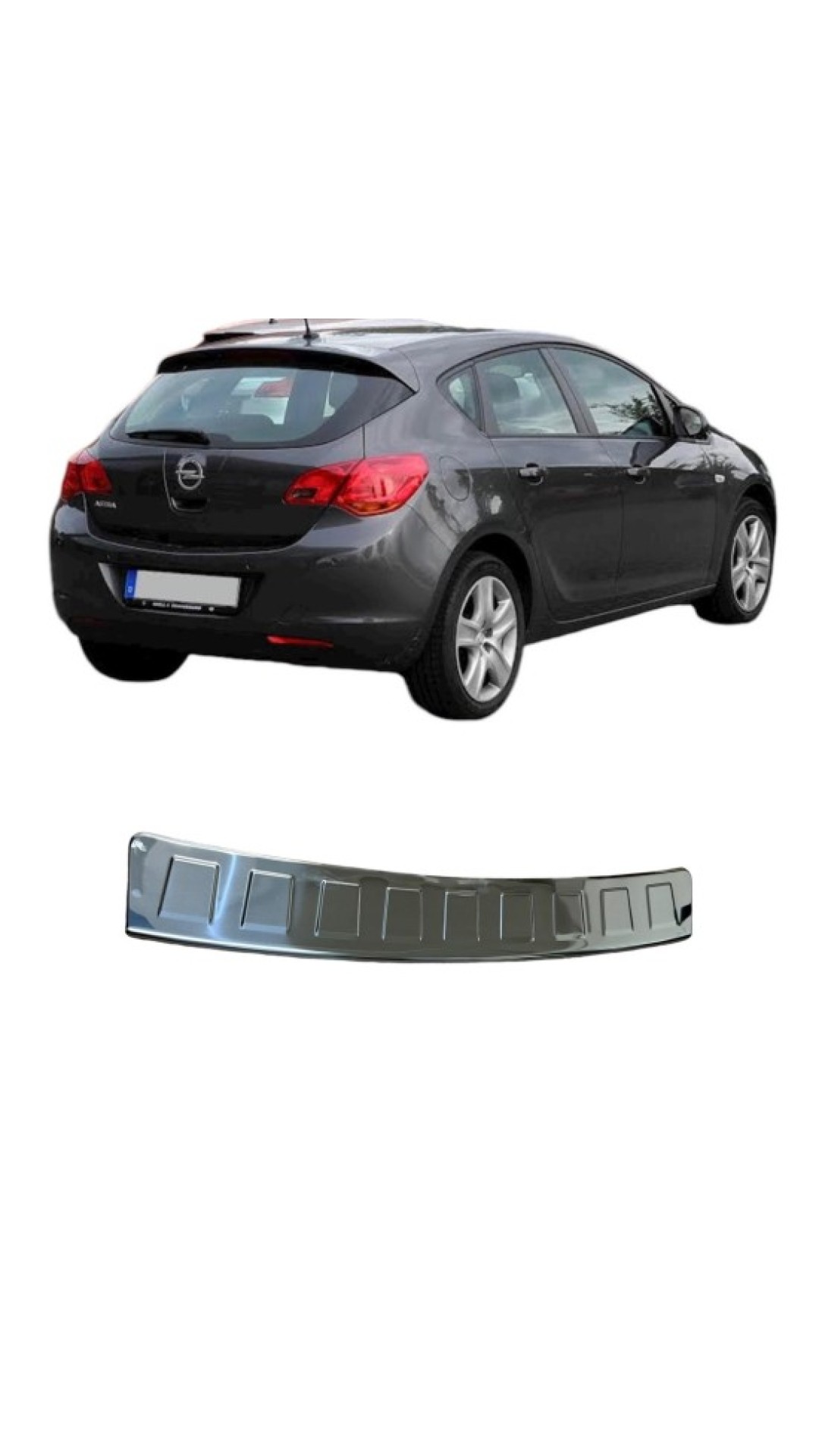Opel Astra J Hb Krom Arka Tampon Eşiği 2010-2014 Model Aralığı Uyumlu Parlak Paslanmaz Çelik
