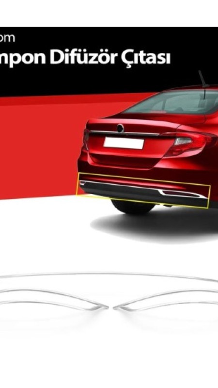 Fiat Egea Krom Reflektör 3 Parça Paslanmaz Çelik 2014 Model Üzeri Uyumlu