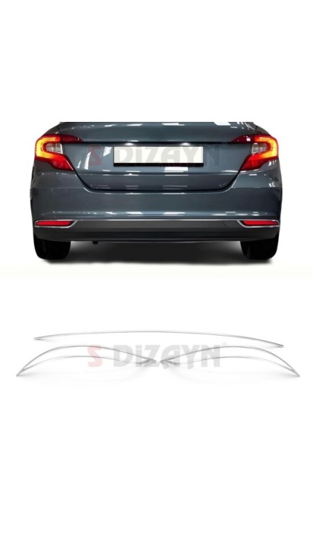 Fiat Egea Krom Reflektör 3 Parça Paslanmaz Çelik 2014 Model Üzeri Uyumlu