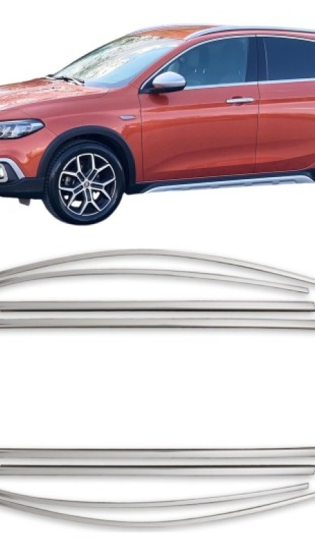 Fiat Egea Cross Krom Cam Çerçeve Tam Tur 2015-2023 Model Aralığı Uyumlu