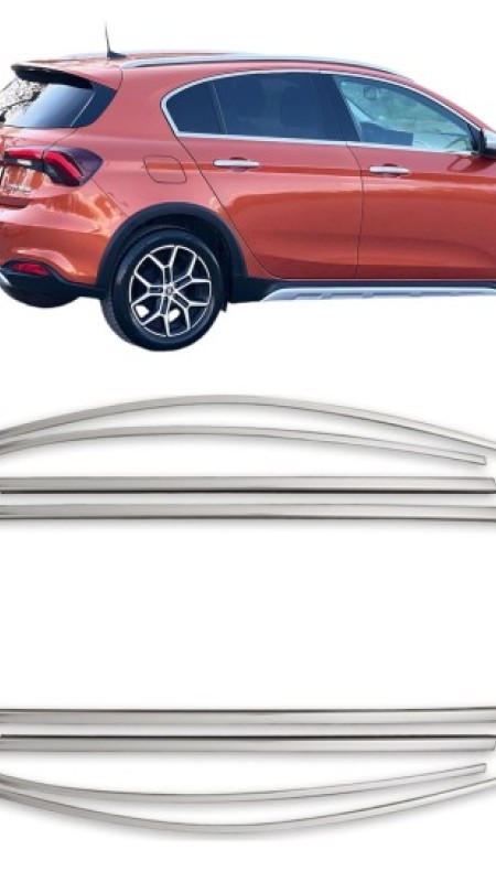 Fiat Egea Cross Krom Cam Çerçeve Tam Tur 2015-2023 Model Aralığı Uyumlu