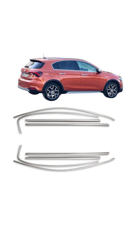 Fiat Egea Cross Krom Cam Çerçeve Tam Tur 2015-2023 Model Aralığı Uyumlu