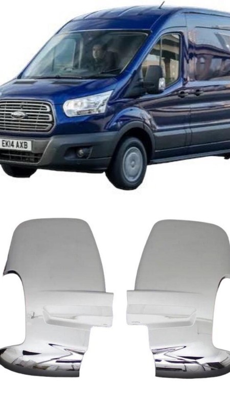 Ford Transit Parlak Paslanmaz Krom Ayna Kapağı 2014-2024 Model Aralığı Uyumlu