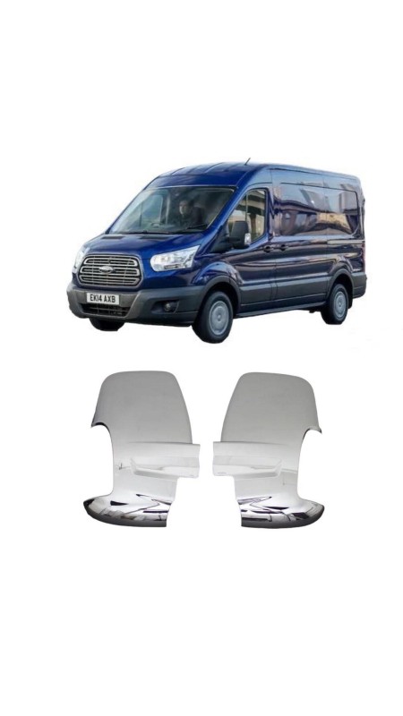 Ford Transit Parlak Paslanmaz Krom Ayna Kapağı 2014-2024 Model Aralığı Uyumlu