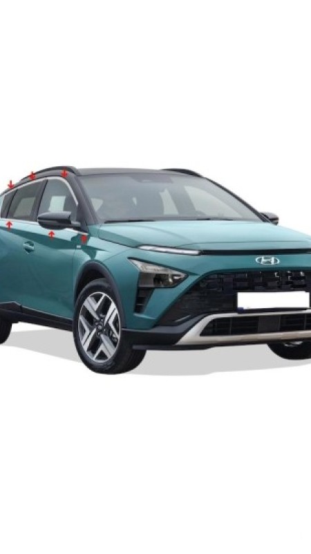 Hyundai Bayon Krom Cam Çerçevesi 2021 Model Üzeri Uyumlu