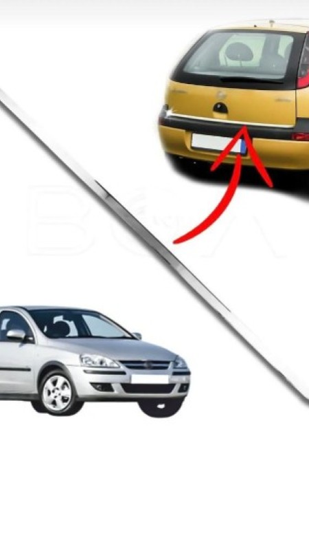 Opel Corsa C Krom Bagaj Alt çıtası 2000-2007 Model Aralığı Uyumlu