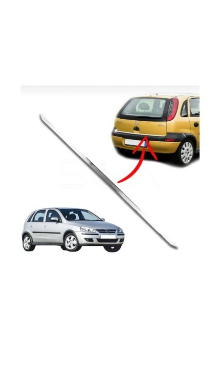 Opel Corsa C Krom Bagaj Alt çıtası 2000-2007 Model Aralığı Uyumlu