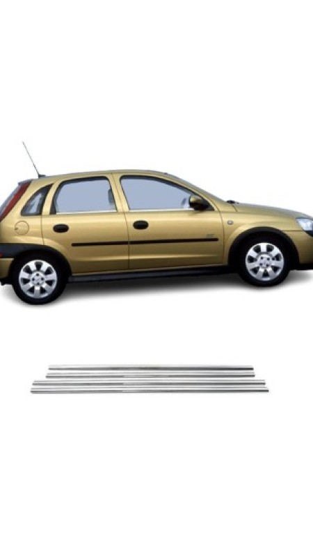 Opel Corsa C Krom Cam Çıtası 2000-2006 Model Aralığı Uyumlu Parlak Paslanmaz Çelik 