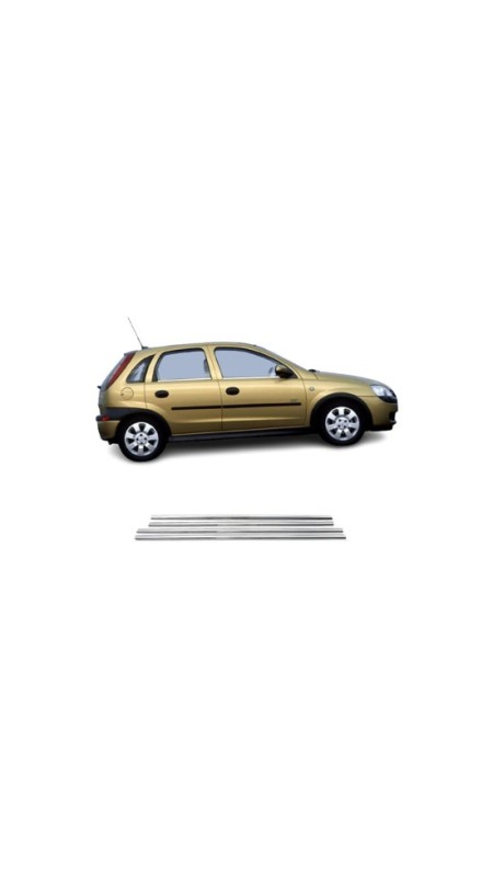 Opel Corsa C Krom Cam Çıtası 2000-2006 Model Aralığı Uyumlu Parlak Paslanmaz Çelik 