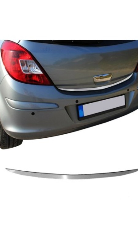 Opel Corsa D Krom Bagaj Alt Çıtası 2006-2015 Model Aralığı Uyumlu Parlak Paslanmaz Çelik 