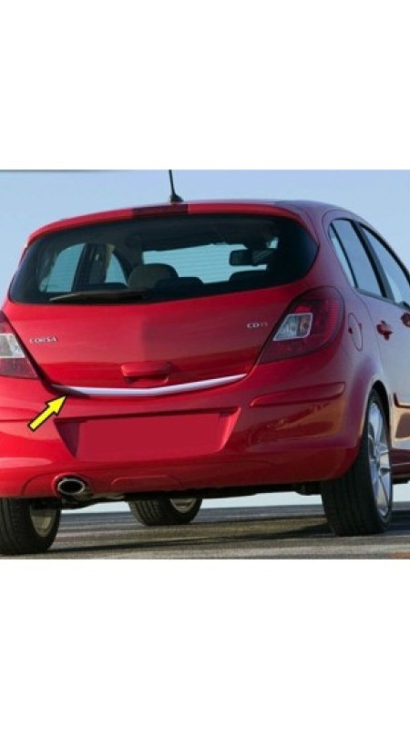 Opel Corsa D Krom Bagaj Alt Çıtası 2006-2015 Model Aralığı Uyumlu Parlak Paslanmaz Çelik 