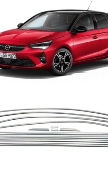 Opel Corsa F Krom Cam Çerçeve Tam Tur 2019 Üzeri Uyumlu