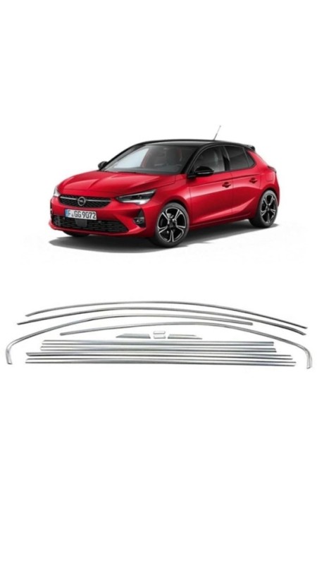 Opel Corsa F Krom Cam Çerçeve Tam Tur 2019 Üzeri Uyumlu
