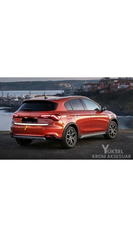 Fiat Egea Cross Krom Bagaj Alt Çıtası 2015 Üzeri Uyumlu Parlak Paslanmaz Çelik 