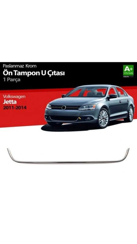 Volkswagen Jetta Krom U Tampon Çıtası 2011-2014 Model Aralığı Uyumlu Parlak Paslanmaz Çelik 