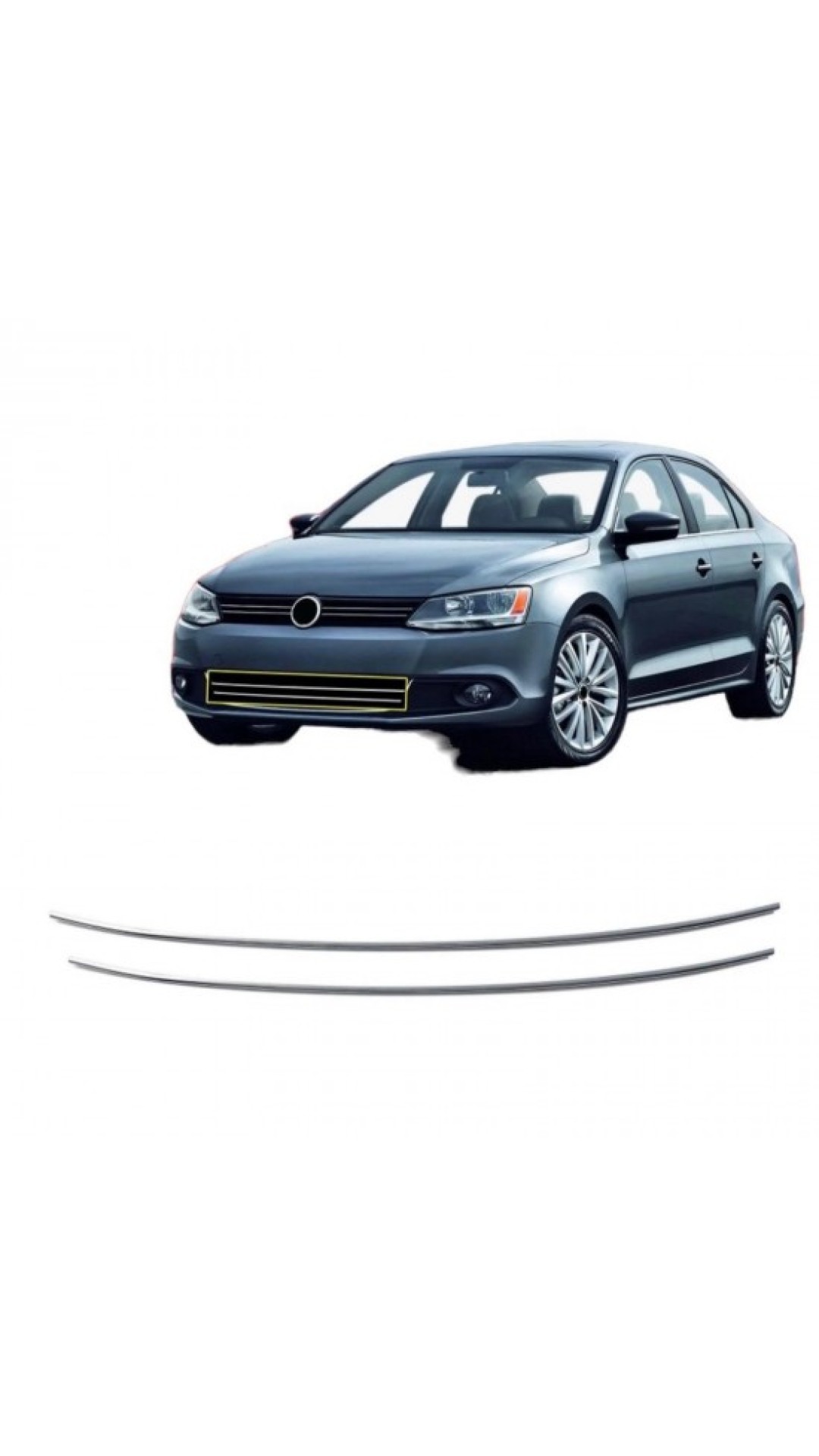 Volkswagen Jetta Krom Parlak Ön Tampon Çıtası 2 Parça 2011-2014 Model Aralığı Uyumlu Volkswagen Jetta Krom Parlak Ön Tampon Çıtası 2 Parça 2011-2014 Model Aralığı Uyumlu