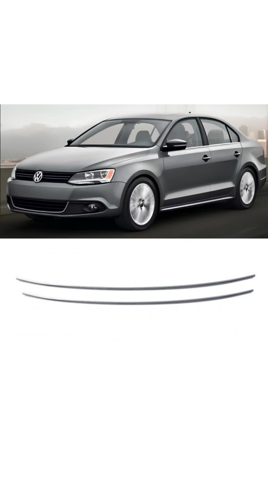 Volkswagen Jetta Krom Parlak Ön Tampon Çıtası 2 Parça 2011-2014 Model Aralığı Uyumlu Volkswagen Jetta Krom Parlak Ön Tampon Çıtası 2 Parça 2011-2014 Model Aralığı Uyumlu