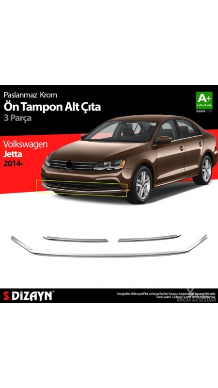 Volkswagen Jetta Krom Parlak Ön Tampon Çıtası 2014 Üzeri 
