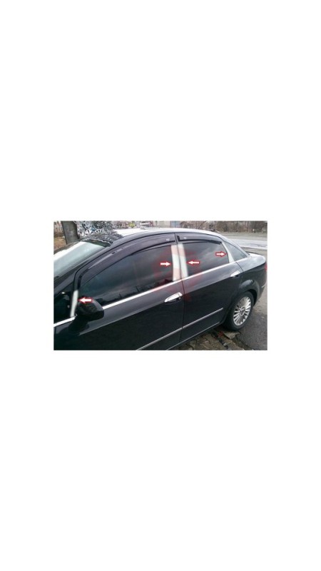 Fiat Linea Krom Kapı Direği 8 Parça 2007 Üzeri Parlak Paslanmaz Çelik 