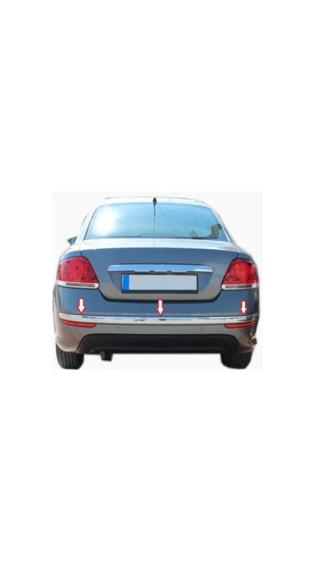 Fiat Linea Krom Arka Tampon Çıtası 3 Parça 2011 Üzeri Uyumlu 