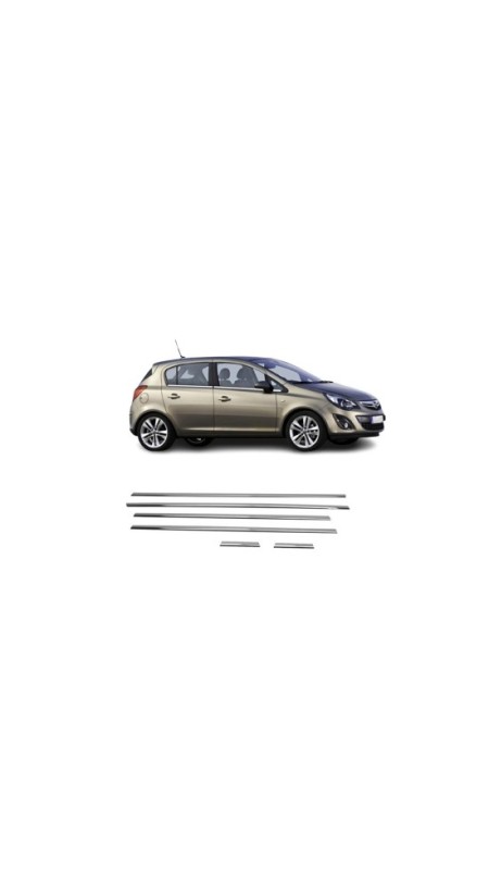 Opel Corsa D Krom Cam Çıtası 6 Parça 2006-2015 Model Aralığı Uyumlu Parlak Paslanmaz Çelik 
