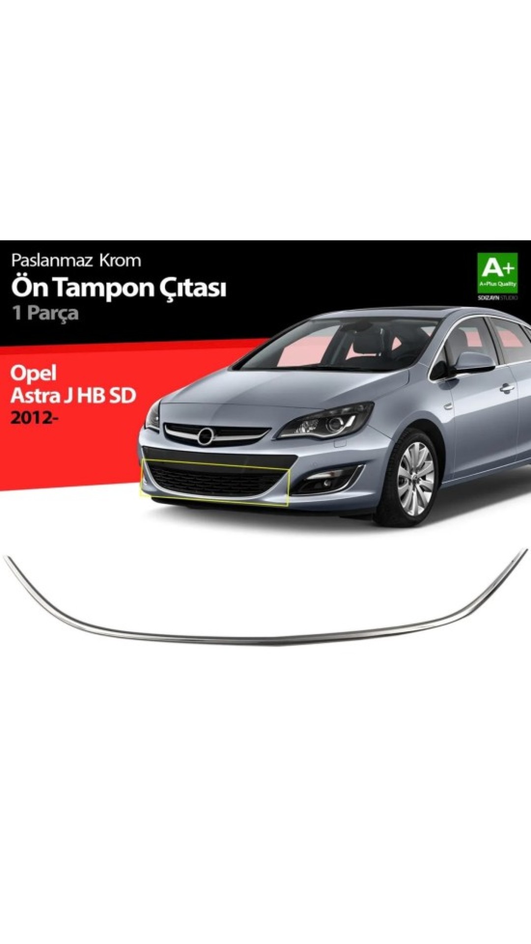 Opel Astra J Krom Ön Tampon Çıtası 2012 Üzeri Uyumlu
