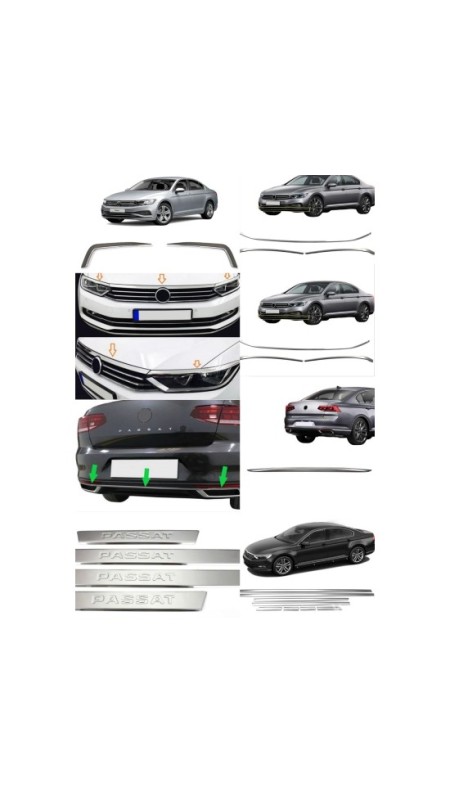Volkswagen Passat B8.5 Krom Set 2019 Üzeri Uyumlu