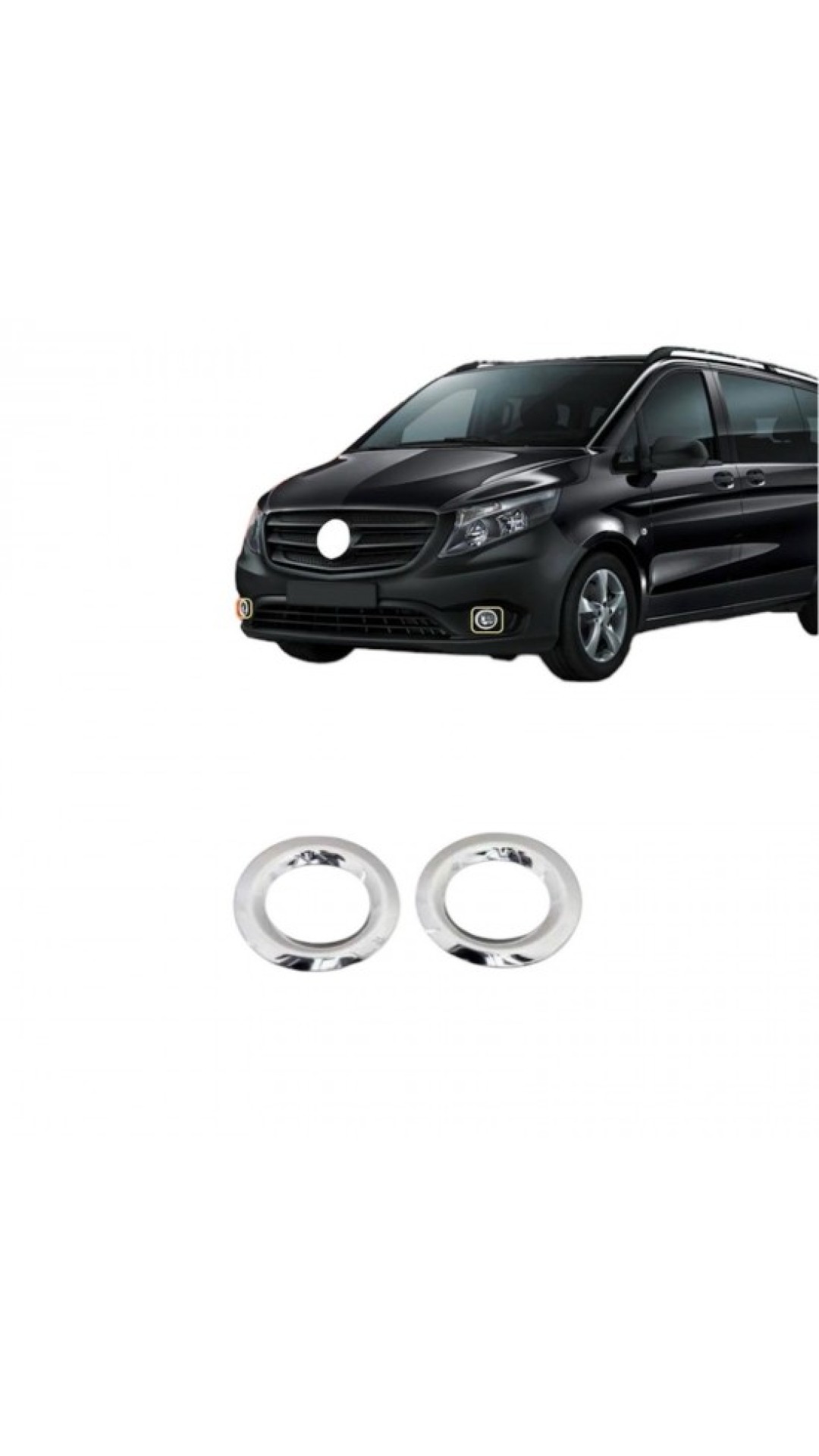 Mercedes Vito W447 Krom Sis Çerçevesi 2014-2020 Model Aralığı Uyumlu Parlak Paslanmaz Çelik