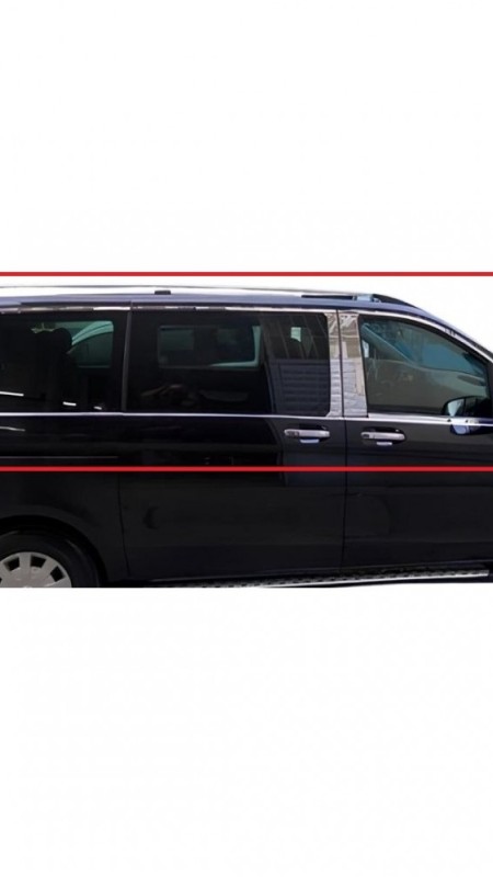 Mercedes Vito W447 Krom Cam Çerçeve Tam Tur 2014-2020 Model Aralığı Uyumlu Kısa Şase